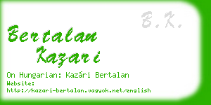 bertalan kazari business card