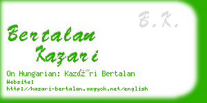 bertalan kazari business card